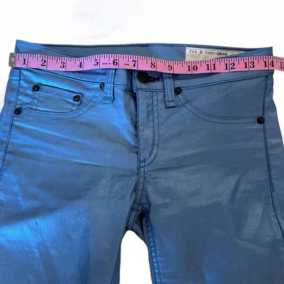 Rag & Bone Sky Blue Metallic Jean Leggings - Picture 11 of 12